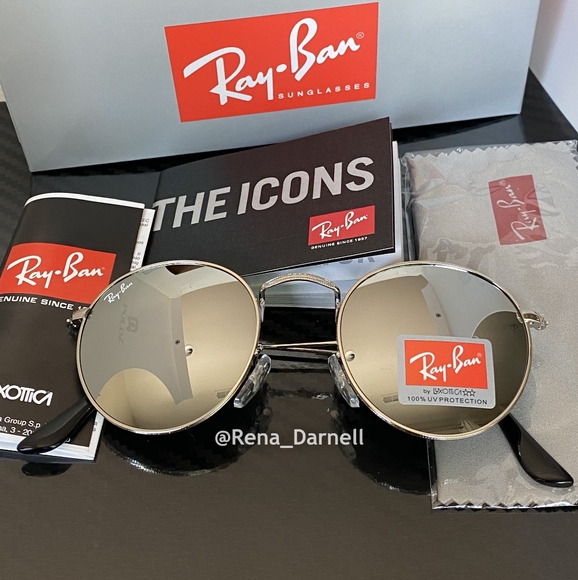 Ray-Ban Round Metal Silver RB3447 Mirror New - Picture 4 of 14